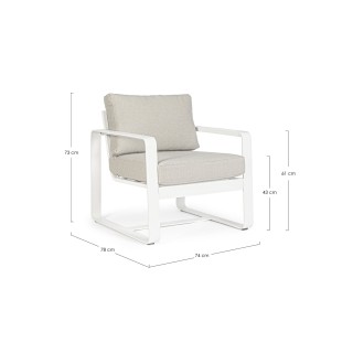 Fauteuil de jardin en métal et coussins tissu (lot de 2) ETRETAT - HELLIN