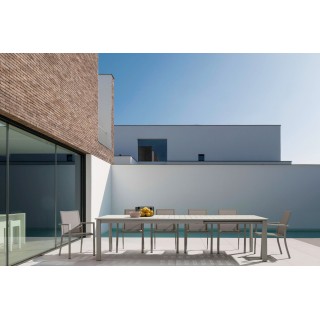 Chaise de jardin à accoudoirs métal et textilène (lot de 4) CASSIS - HELLIN