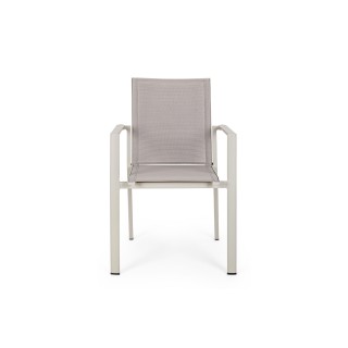 Chaise de jardin à accoudoirs métal et textilène (lot de 4) CASSIS - HELLIN