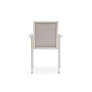 Chaise de jardin à accoudoirs métal et textilène (lot de 4) CASSIS - HELLIN