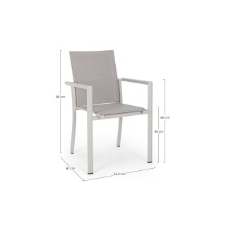 Chaise de jardin à accoudoirs métal et textilène (lot de 4) CASSIS - HELLIN