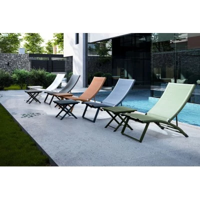 Table basse carrée de jardin pliante en métal L44 CABOURG - HELLIN