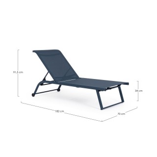 Bain de soleil inclinable en aluminium et toile (lot de 2) CABOURG - HELLIN