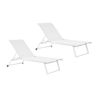 Bain de soleil inclinable en aluminium et toile (lot de 2) CABOURG - HELLIN