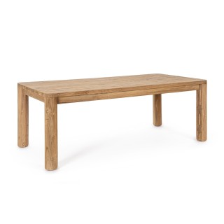 Table à manger de jardin rectangulaire en teck recyclé L200 PORQUEROLLES - HELLIN