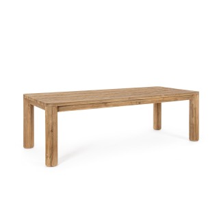 Table à manger de jardin rectangulaire en teck recyclé L240 PORQUEROLLES - HELLIN