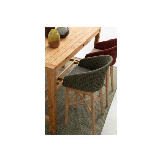 Table haute de jardin rectangulaire en teck recyclé L180 NAXOS - HELLIN