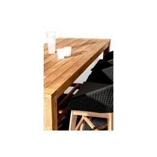 Table haute de jardin rectangulaire en teck recyclé L180 NAXOS - HELLIN