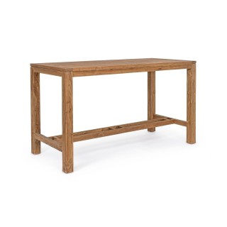 Table haute de jardin rectangulaire en teck recyclé L180 NAXOS - HELLIN