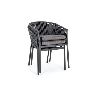 Chaise de jardin en métal et polypropylène (lot de 4) CANNES - HELLIN