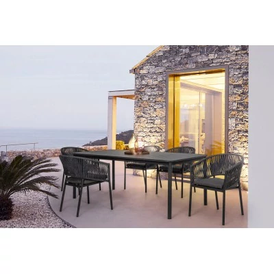 Chaise de jardin en métal et polypropylène (lot de 4) CANNES - HELLIN