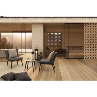 Salon de jardin en aluminium et coussins en toile (set de 3) ST VALERY - HELLIN