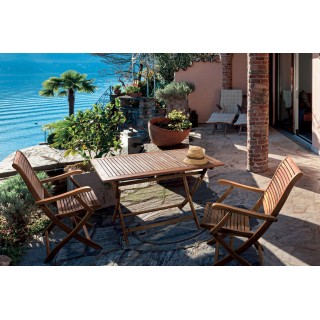 Table de jardin rectangulaire pliable en acacia L120 CANCALE - HELLIN