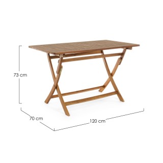 Table de jardin rectangulaire pliable en acacia L120 CANCALE - HELLIN