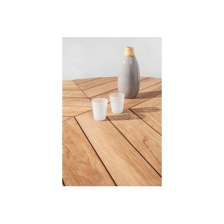 Table à manger de jardin triangulaire en teck et métal L160 CAP FERRET - HELLIN