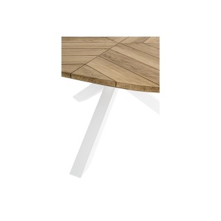 Table à manger de jardin triangulaire en teck et métal L160 CAP FERRET - HELLIN