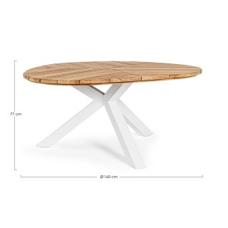 Table à manger de jardin triangulaire en teck et métal L160 CAP FERRET - HELLIN