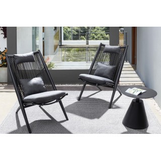Fauteuil de jardin lounge design en métal (lot de 2) - BELLE ILE