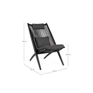 Fauteuil de jardin lounge design en métal (lot de 2) - BELLE ILE