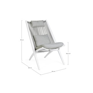 Fauteuil de jardin lounge design en métal (lot de 2) - BELLE ILE
