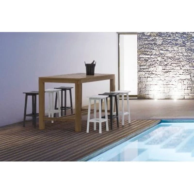 Tabouret de bar de jardin en métal blanc H71  BAYONNE - HELLIN
