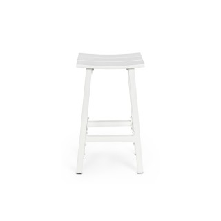 Tabouret de bar de jardin en métal blanc H71  BAYONNE - HELLIN
