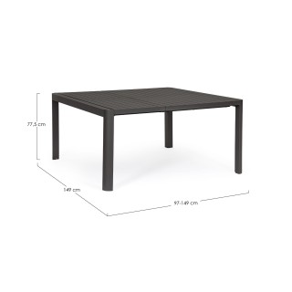 Table de jardin  carrée extensible en métal L97/149 AVIGNON - HELLIN