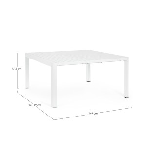 Table de jardin  carrée extensible en métal L97/149 AVIGNON - HELLIN
