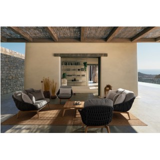 Table basse de jardin rectangulaire en teck L120 BREHAT - HELLIN