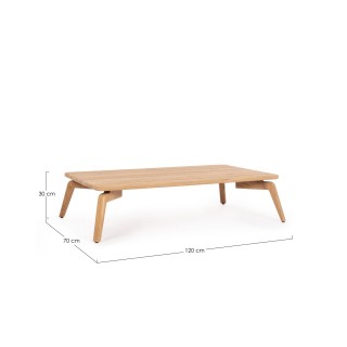 Table basse de jardin rectangulaire en teck L120 BREHAT - HELLIN