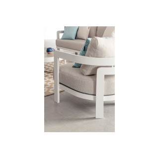 Salon de jardin en aluminium et coussins en toile (set de 4)  ARCACHON - HELLIN