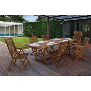 Chaise de jardin inclinable avec accoudoirs en acacia CANCALE - HELLIN