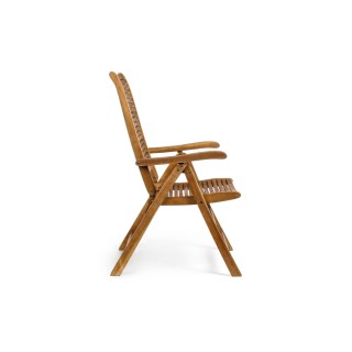 Chaise de jardin inclinable avec accoudoirs en acacia CANCALE - HELLIN