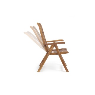 Chaise de jardin inclinable avec accoudoirs en acacia CANCALE - HELLIN
