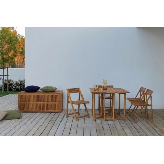 Ensemble d'extérieur table et 4 chaises en acacia pliables CANCALE - HELLIN