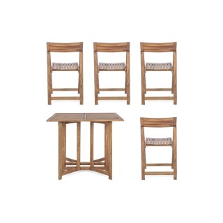 Ensemble d'extérieur table et 4 chaises en acacia pliables CANCALE - HELLIN