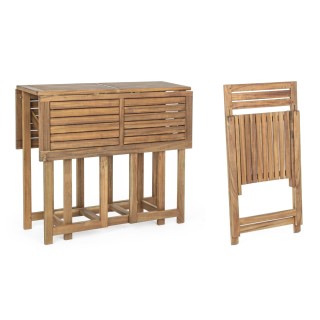 Ensemble d'extérieur table et 4 chaises en acacia pliables CANCALE - HELLIN