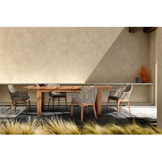 Table à diner de jardin extensible en teck recyclé L180/250 SAINT MALO - HELLIN