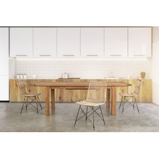 Table à diner de jardin extensible en teck recyclé L180/250 SAINT MALO - HELLIN