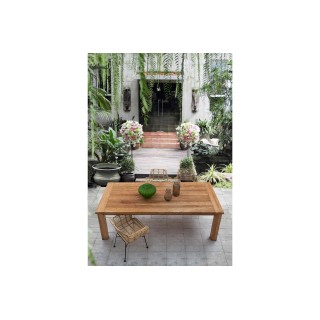 Table d'intérieur et d'extérieur rectangulaire en teck recyclé L240 SAINT MALO - HELLIN