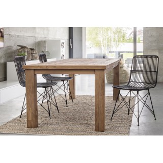 Table d'intérieur et d'extérieur rectangulaire en teck recyclé L240 SAINT MALO - HELLIN