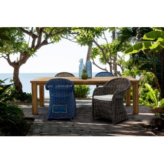 Table d'intérieur et d'extérieur rectangulaire en teck recyclé L240 SAINT MALO - HELLIN