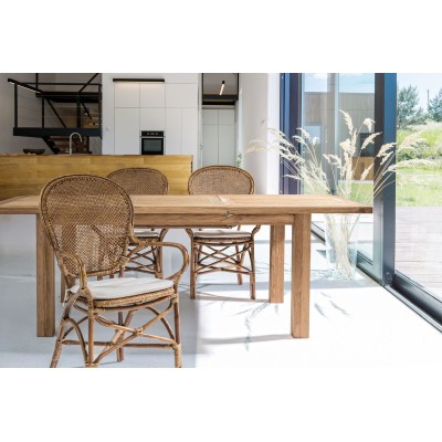 Table d'extérieur extensible en teck recyclé L160/220 SAINT MALO - HELLIN