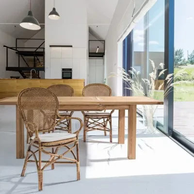 Table d'extérieur extensible en teck recyclé L160/220 SAINT MALO - HELLIN