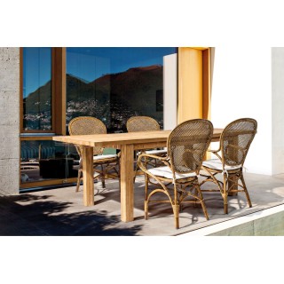 Table d'extérieur extensible en teck recyclé L160/220 SAINT MALO - HELLIN