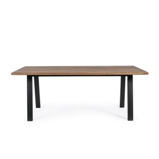Table de jardin rectangulaire en acacia et métal L200 OLERON - HELLIN