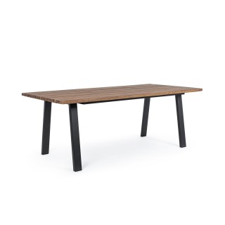 Table de jardin rectangulaire en acacia et métal L200 OLERON - HELLIN