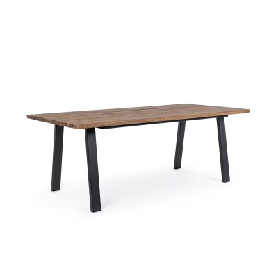 Table de jardin rectangulaire en acacia et métal L200 OLERON - HELLIN