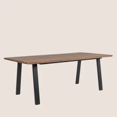 Table de jardin rectangulaire en acacia et métal L200 OLERON - HELLIN