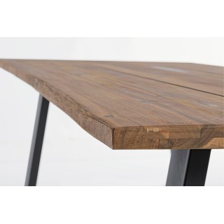 Table de jardin rectangulaire en acacia et métal L200 OLERON - HELLIN